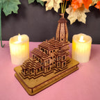 Prabhuras Shree RAM JANMABHOOMI Wooden Temple, AYODHYA 3D Wood Temple Model for Home/Office/Shop and Home Decoration Length: 11.5 CM,WIDHT: 8.5 CM,Height: 16 CM (Pack of 1)