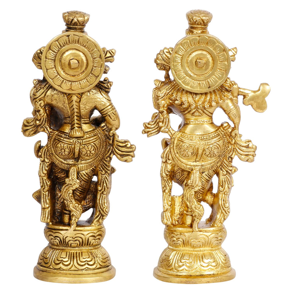 ARTVARKO Brass Radha Krishna Idol Statue Religious Statue Murti for Mandir, Living Room, Office Table and Home Décor Gift Height 9.5 Inch