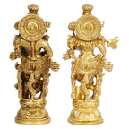 ARTVARKO Brass Radha Krishna Idol Statue Religious Statue Murti for Mandir, Living Room, Office Table and Home Décor Gift Height 9.5 Inch