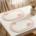 YELONA Leather Dining Table Placemats Set of 2 – Waterproof, Heat Resistant, Anti-Slip, Easy to Clean Table Mats for Dining Table, Kitchen & Home Décor (Peach Fuzz, 40 x 30 cm) Kafalo