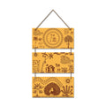 Artvibes Ancient Village Warli Art Decorative Wall Hanging Ornaments | Wall Sculpture | Signs & Plaques | Modern Decor Artwork | Wall Art Print | Handcrafted Art | Unique Gift Items (WH_9457N)
