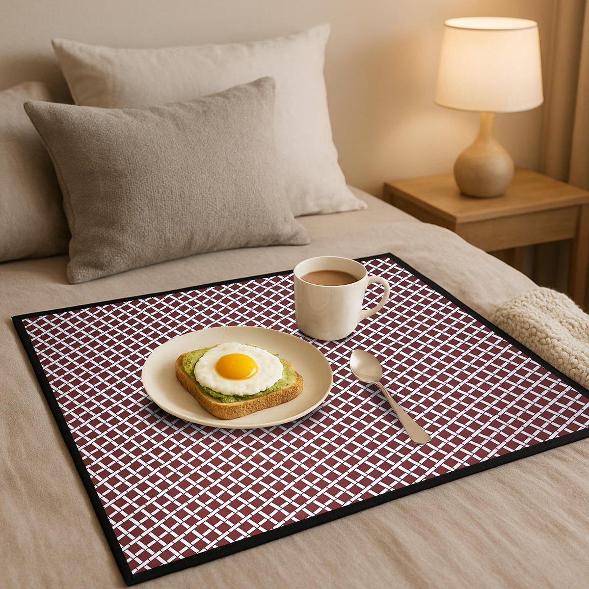 Star Weaves Waterproof Bed Server/Food Mat/Bedsheet Protector/Reversible in 3 Layered Heavy Material(Colour and Print Might Vary According to Availability)/ bed server mat Reversible/ Place Mat Kafalo