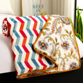 Story@Home Single Bed Dohar | 100% Pure Cotton Dohar | 150GSM Quilt | 144 x 220cm | Single Dohar Blanket | AC Dohar Single Bed | White & Beige, Floral & Chevron Duvet | All-Season Blanket Kafalo
