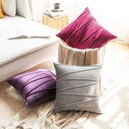 Khooti Velvet Striped Cushion Cover Pack of 1-28 x 28 / 71 x 71 cm | Pink | Soft Pillow Covers Cushion Case for Sofa Bedroom Livingroom Chair Car, Cushion Cover with Zig Zag Pattern