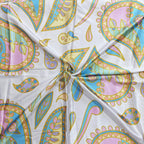 ONE ECHELON Satin Silk Small Neckerchief Square Scarf (Lime and Lemony)