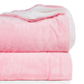 CHANDRAVATI Polyester Sherpa Blanket | Double Bed Solid Plain Micromink Flannel | Soft, Warm & Cozy Bedding for AC & Winter Use (Pink, Double, 200 TC) Kafalo