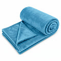CB HOME Super-Soft All Season Fleece Double Blanket Cozy Comfort Fleece Blanket Ultra-Soft Fluffy & Warm, 90 X 90 Inches (Aqua) Kafalo
