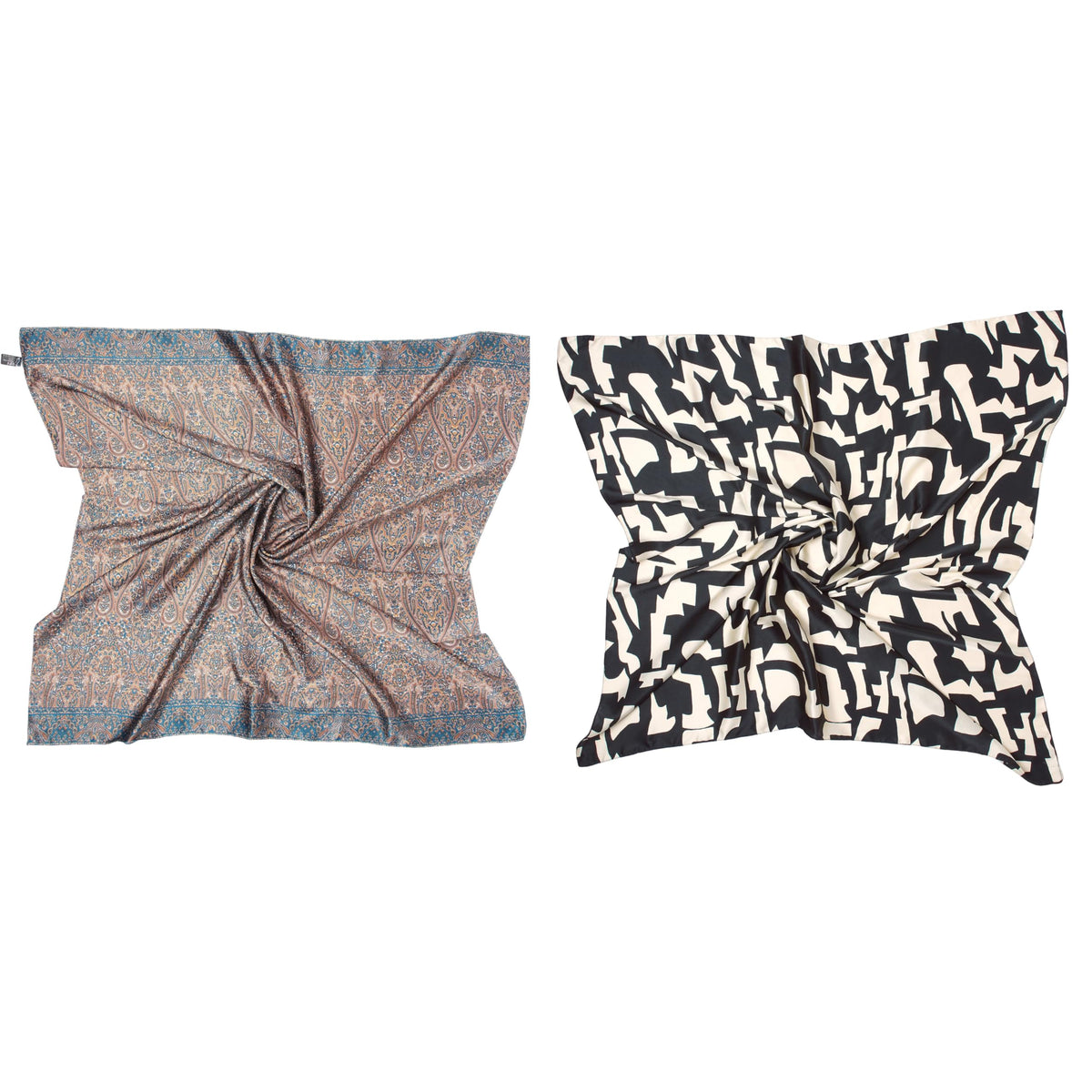 Sahil Fashion Women Luxury Square Scarf – Soft Silk Satin | Stylish Printed | Multi-Way Drape | 100x100 cm