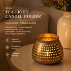 Habere India-All the Cultures Fabricating India Metal Candle Holder | Handcrafted Decorative Diya for Home Decor | Diwali Festive Gift | Pooja Room Tea Light Holder (Design01: L10 x W10 x H8 cm)