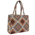 Lady Quinton Women Stylish Jute Tote Bag For Office and Laptop, Shopping Shoulder Bag, Shoppers Tote Handbags Lightweight Waterpoof Big Size, Grocery Bag, Eco Friendly Bags For Shopping(Beige & White)