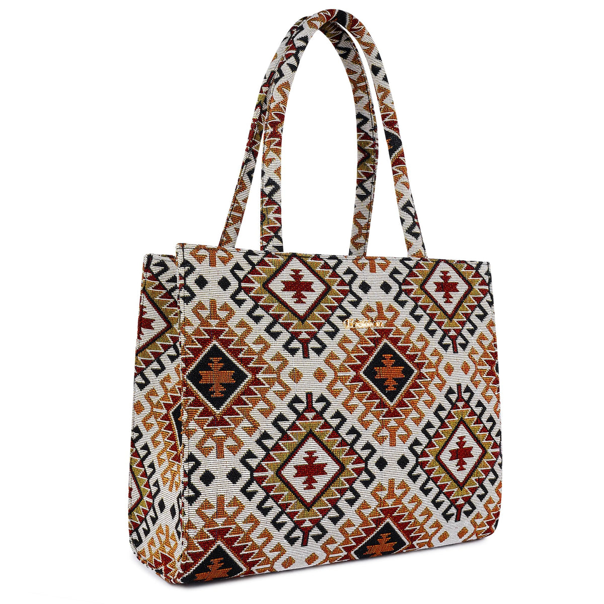 Lady Quinton Women Stylish Jute Tote Bag For Office and Laptop, Shopping Shoulder Bag, Shoppers Tote Handbags Lightweight Waterpoof Big Size, Grocery Bag, Eco Friendly Bags For Shopping(Beige & White)
