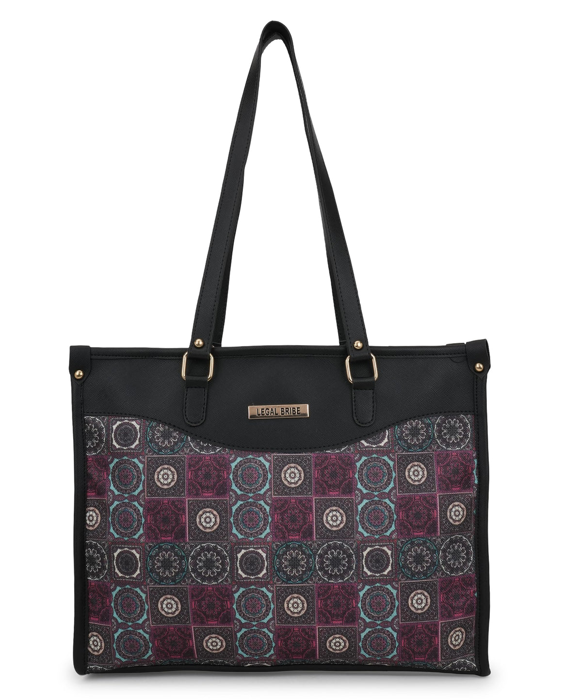 LEGAL BRIBE Printed Tote Bag (Magenta and Black)