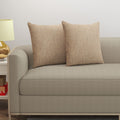 Yellow Weaves Jute 250TC Cushion Covers, 16 X 16 Inches, Beige, Set of 2