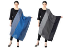Flyer Women's stole/scarf Colour- Sky Blue & Grey AND Black & Grey soft viscose ethnic scarves pack of 2 ST-06-ST-07