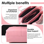 EMPOLUXE Women's Handbag – PU Leather Structured Tote with Dual Handles | Spacious Shoulder Bag for Office, College & Daily Use | Fits A4 Files | Pink