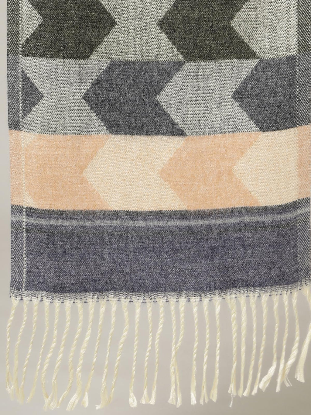 Ravaiyaa - Attitude is everything Women Woolen Ikat Design Casual Warm Winter Wear Muffler Scarf Stole 72x14 Inch (Blue & Multi Color)