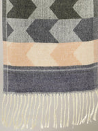 Ravaiyaa - Attitude is everything Women Woolen Ikat Design Casual Warm Winter Wear Muffler Scarf Stole 72x14 Inch (Blue & Multi Color)