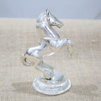 KridayKraft Jumping Horse Metal Statue for Wealth Table Top Figurine for Living Room Bedroom Home Office Animal Decorative Showpiece Feng Shui Vanstu Sculpture for Gift Purpose. (Silver)