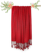 Chandwasia Viscose Scarf Stole & Shawl | Travel Office Casual Styling For Girls Women Men Summer Winter Use | Maroon | Viscose Fabric | 28x72 Inches | Self Design Sent Randomly