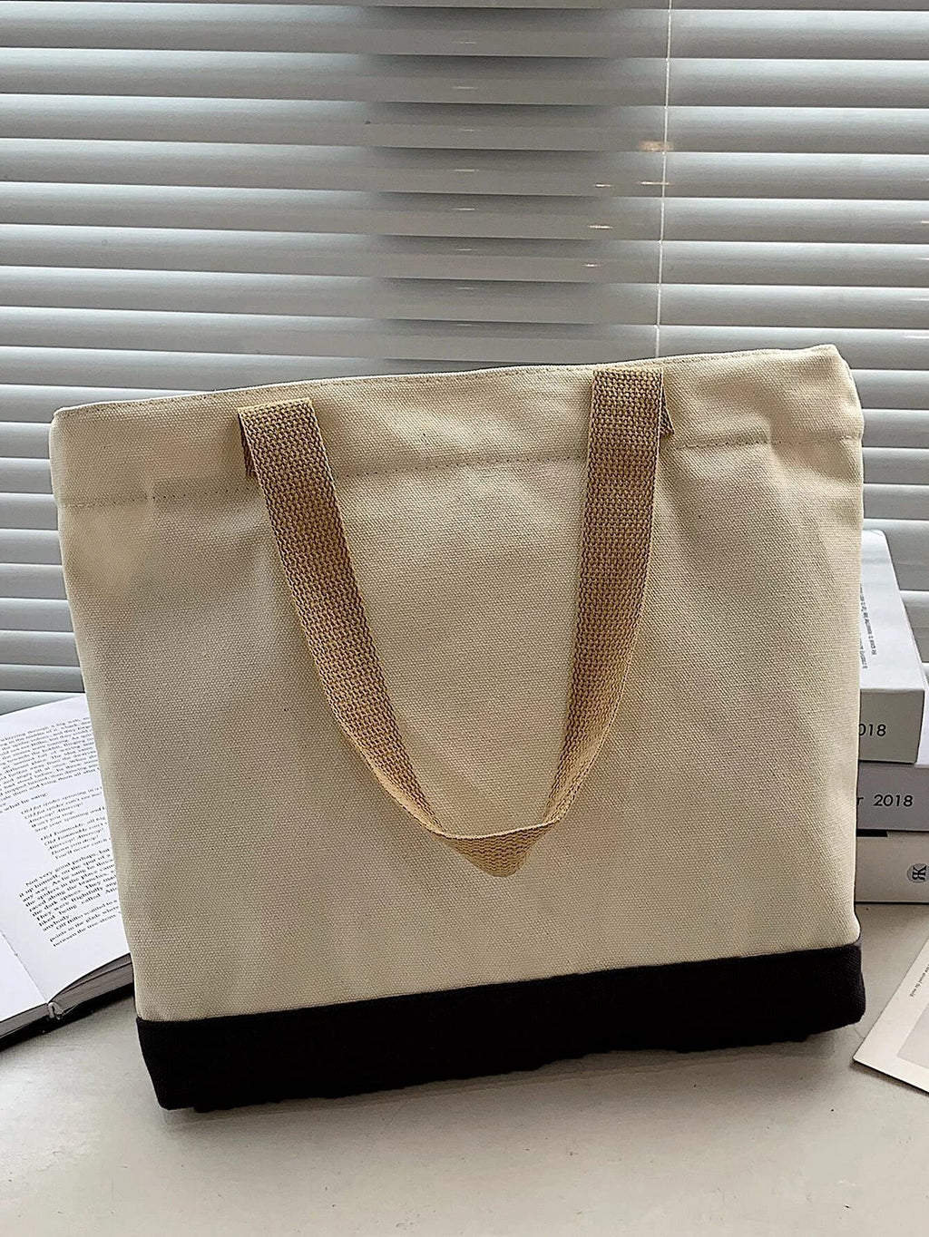 GLOWIC Large Canvas Tote Bags for Women with Zipper | Shopping Bag for Grocery, Travel, Beach | Shoulder Handbags for Women, College Bags for Girls Stylish Trendy(WBAG-33)