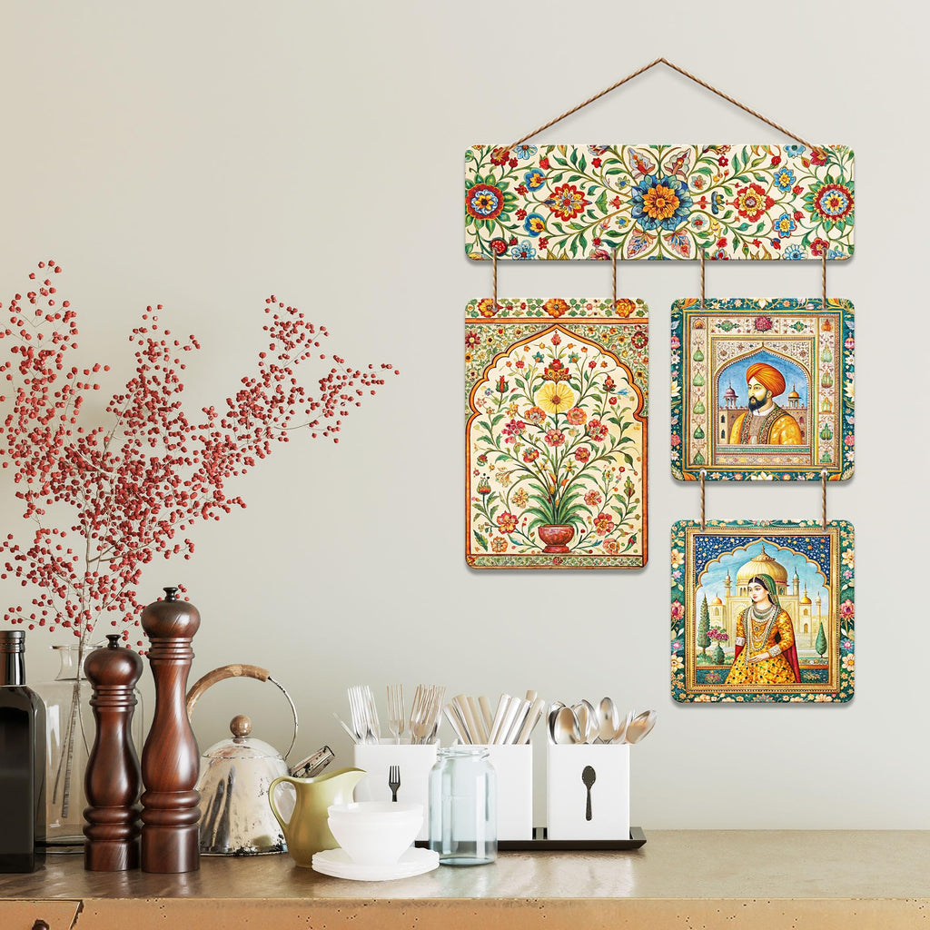 Artvibes Mughal Art Wall Hanging Home Decorative Wall Art for Living room | Bedroom | Gifts | Wall Hanger for Decoration | Modern Decor Items | Artwork | Wall Sculpture | Signs & Plaques (WH_6545N)