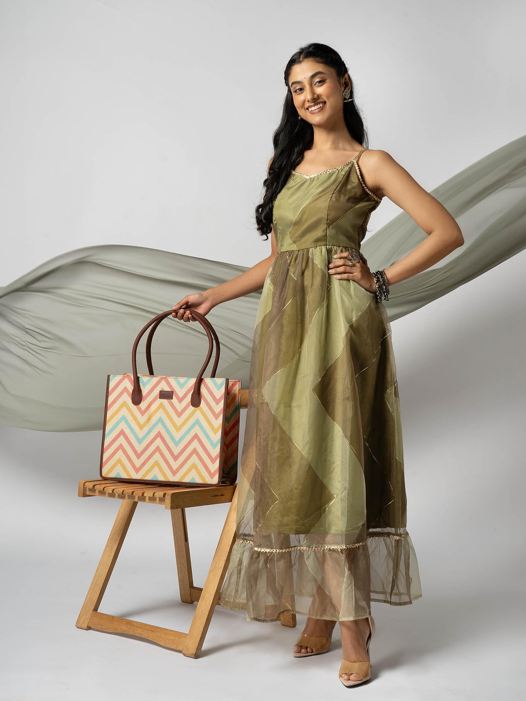 ZOUK WavBeach Printed Jute Handcrafted Multicolor Women's Stylish Tote Bags | Tote Handbag| Shoulder bag with double handle