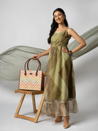 ZOUK WavBeach Printed Jute Handcrafted Multicolor Women's Stylish Tote Bags | Tote Handbag| Shoulder bag with double handle