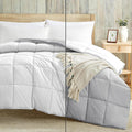 Luxury 100 GSM Summer Comforter Double Bed All Season AC Comforter/Blanket/Duvet Soft & Breathable Lightweight (90 X100 Inches) - Double Bed Comforter - White/Silver Grey Color Kafalo