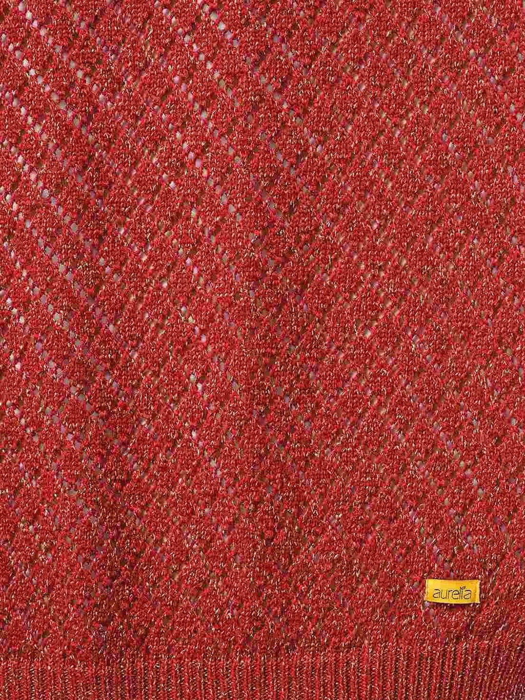 Red Acrylic Yarn-Dyed Women'S Shawl (Size: Free Size)-24NOA80038-603080