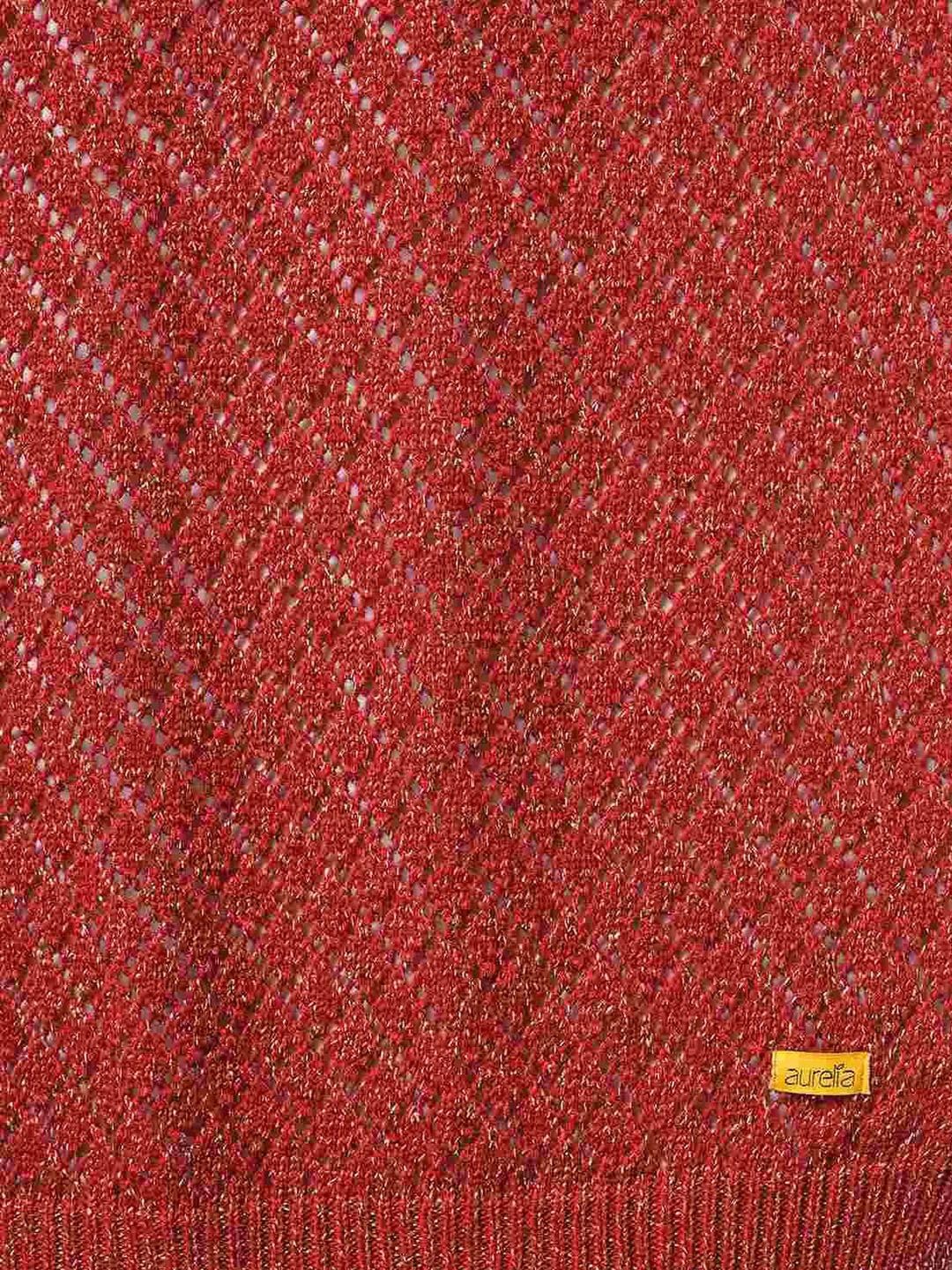 Red Acrylic Yarn-Dyed Women'S Shawl (Size: Free Size)-24NOA80038-603080