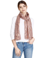 FabSeasons Casual Light Maroon Cotton Solid Scarf with Feathers Design Zari, Scarves, Stole, Duppatta & Shawl for Women & Girls for Summer & Winters, Size - 80 * 180 cms