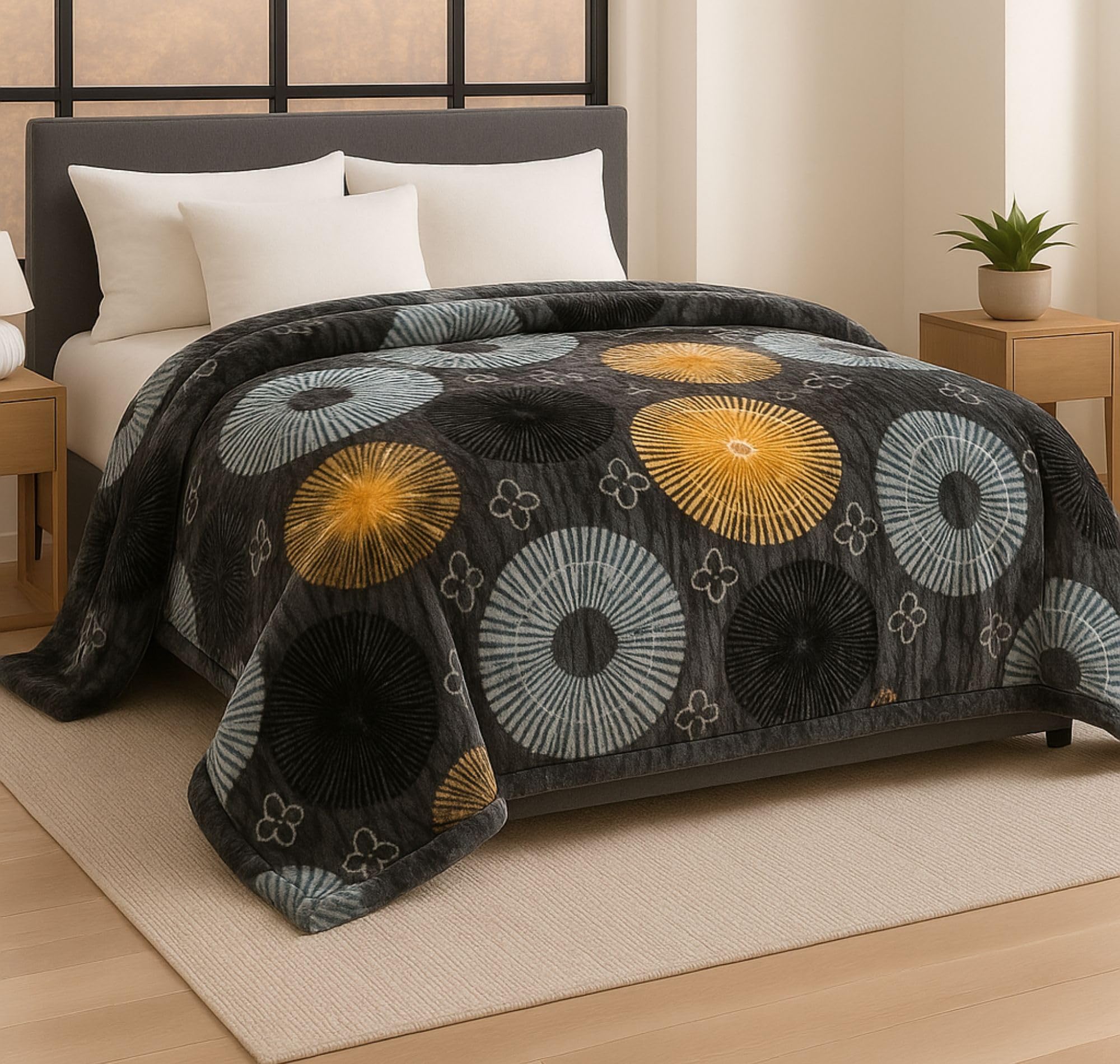 VAS COLLECTIONS Premium Soft Mink Blanket 4.1 Kg, 700 GSM | Luxurious Plush Fleece Heavy Winter Blanket for Double Bed | Ultra Soft, Warm & Cozy Blanket for All Seasons (218 x 224 cm) (Multicolor_1) Kafalo