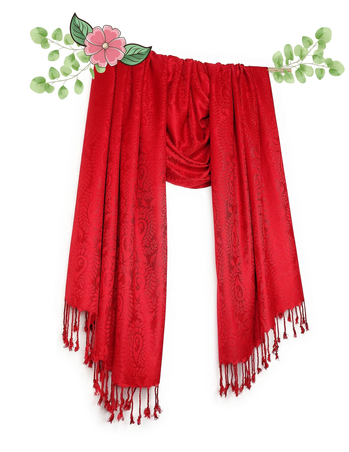 Chandwasia Viscose Scarf | For School College Travel Daily Outings Neck Styling Use | Viscose Fabric | Batik Design Stole Shawl Wrap | Men And Women All Season Accessory - Maroon