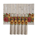 PRAKARTIK BY INDUARTS Yellow Red Roses Border Eco-Friendly Cotton Dining Rectangular Table mats - Reusable, Machine Washable, Everyday Use Yellow & Red Placemats, Set of 6 (33x47 cm) Kafalo