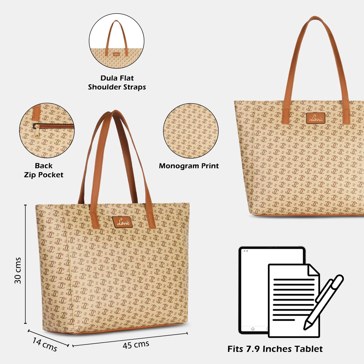 Lavie Women's Miranda Monogram LL Print Tote Bag | Ladies Purse Handbag