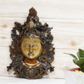 ARTVARKO Pure Brass Tara Face Tibetan Buddha Buddhist Idol Deity Mask Fengshui Vastu Wall Hanging Showpiece Decoration 11 Inch.