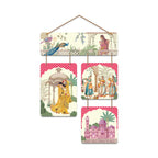 Artvibes Women & Peacock Ethnic Royal Indian Folk Art Decorative Wall Art MDF Wooden Wall Hanger for Home | Printed Wall Decoration | Graphic Artwork | Wall Poster | Sceneries | Unique Gift (WH_6546N)