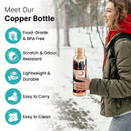 The Better Home Copper Water Bottle 950 ml | Leak Proof Bottle with Anti Oxidant Properties | 99% Copper | Ideal for office & home | Saharan Sunset