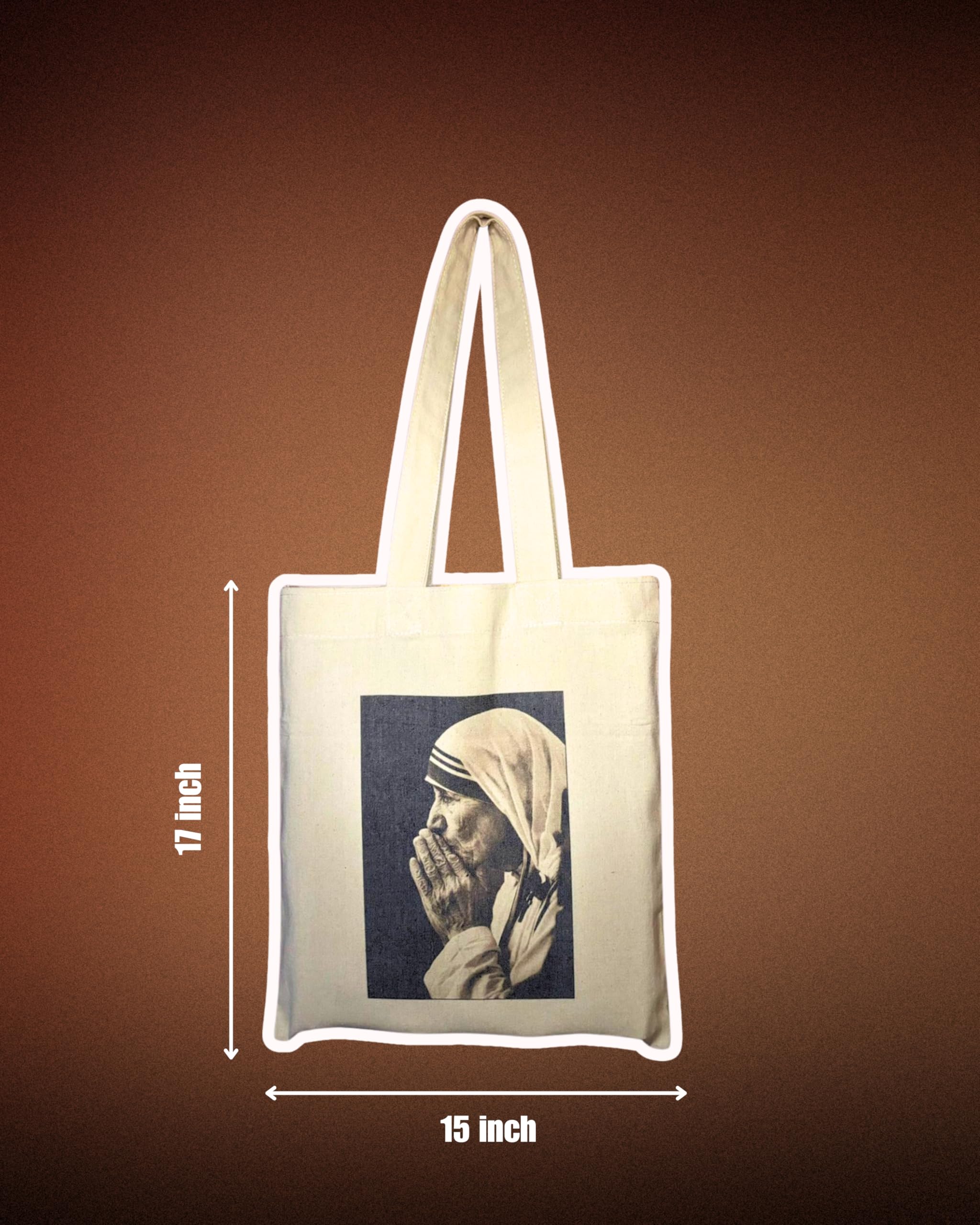 100% Cotton Canvas Tote Bag, Inspirational Quote Print Design, Double Handle, Natural look (XL)