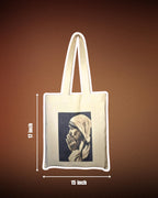 100% Cotton Canvas Tote Bag, Inspirational Quote Print Design, Double Handle, Natural look (L)