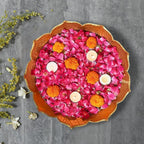 The Purple Tree Beautiful Handcrafted Lotus Urli Bowl for Diwali (Pack of 1, 30 cm) Decorative Bowl for Floating Flowers and Tea Light Candles Home, Tr