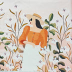 ONE ECHELON Satin Silk Small Neckerchief Square Scarf (Lady in the Sun)