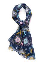 AQVA Printed Cotton Scarf for Women Stylish (Mahfil Navy) | Head and Face Cover Scarf for Girls with 100% Cotton | Soft & Lightweight Scarves/Stoles for all Weather (72 x 43 in)
