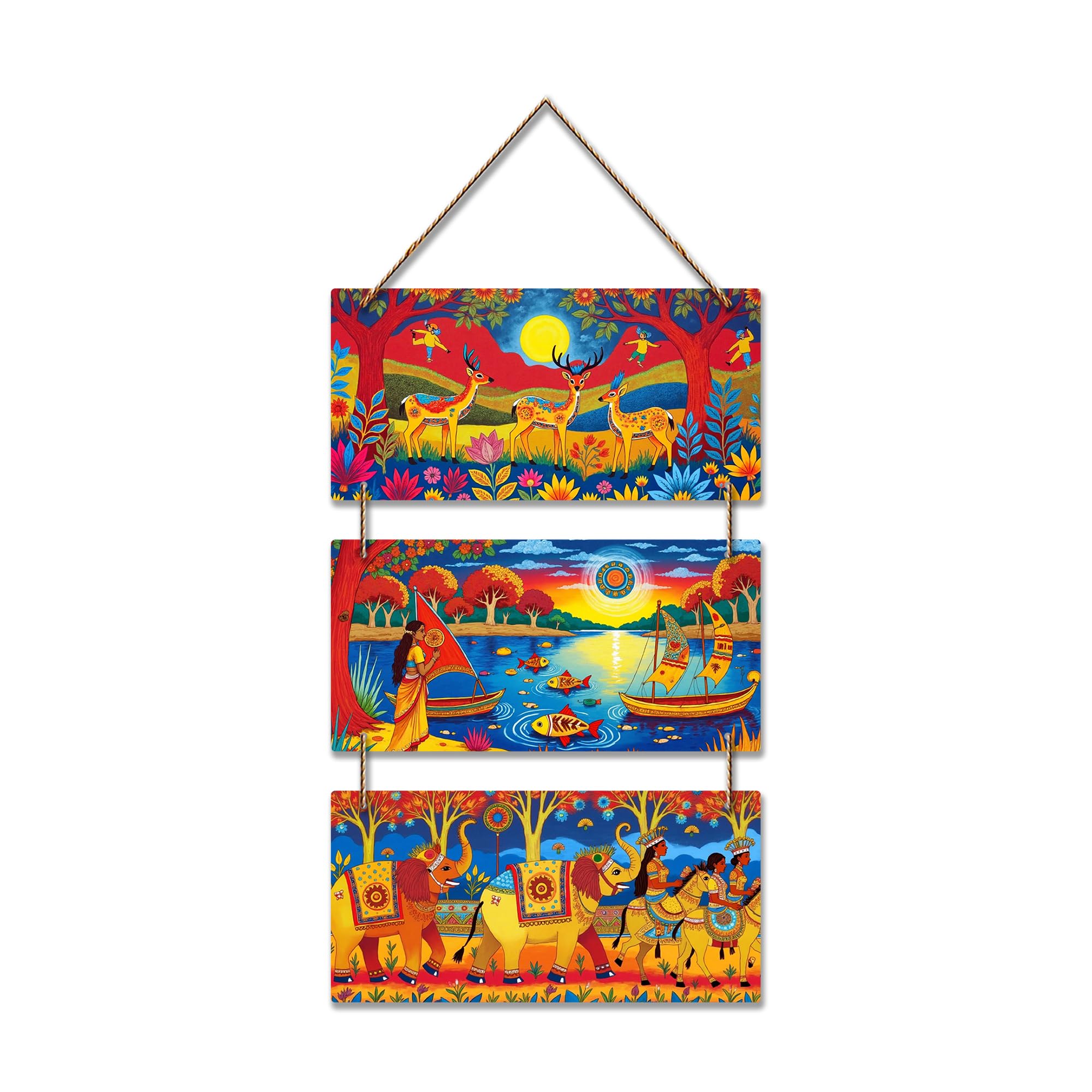 Artvibes Multicolor Modern Art Decorative Wall Art MDF Wooden Wall Hanger for Living Room | Room Wall Art | Modern Decor Artwork | Living Room | Cafe | Wall Illustrations | Ideal Gifts (WH_9422N)