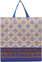AUTHENTIC AK Reusable Printed Tote Bags, Set of 4, Red, Green, Blue, Orange (40)