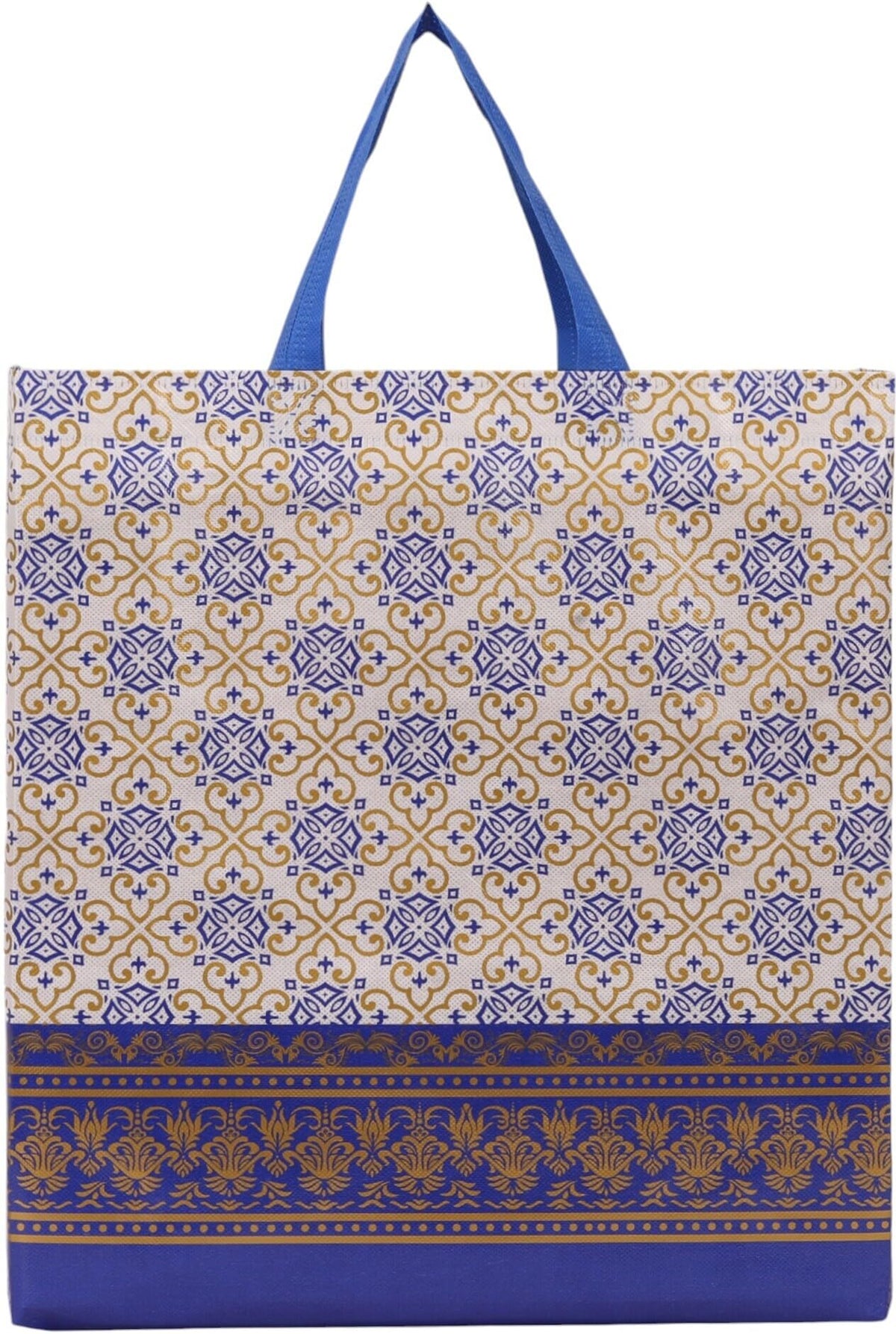 AUTHENTIC AK Reusable Printed Tote Bags, Set of 4, Red, Green, Blue, Orange (40)