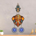 Artvibes Baby Ganesha Evil Eye Wall Hanging for Home Entrance | Nazar Battu MDF Decorative Wall Art | Spiritual Vastu Decor for Living Room | Bedroom | Office | Main Door | Unique Gift (WH_8553N)