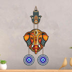 Artvibes Baby Ganesha Evil Eye Wall Hanging for Home Entrance | Nazar Battu MDF Decorative Wall Art | Spiritual Vastu Decor for Living Room | Bedroom | Office | Main Door | Unique Gift (WH_8553N)