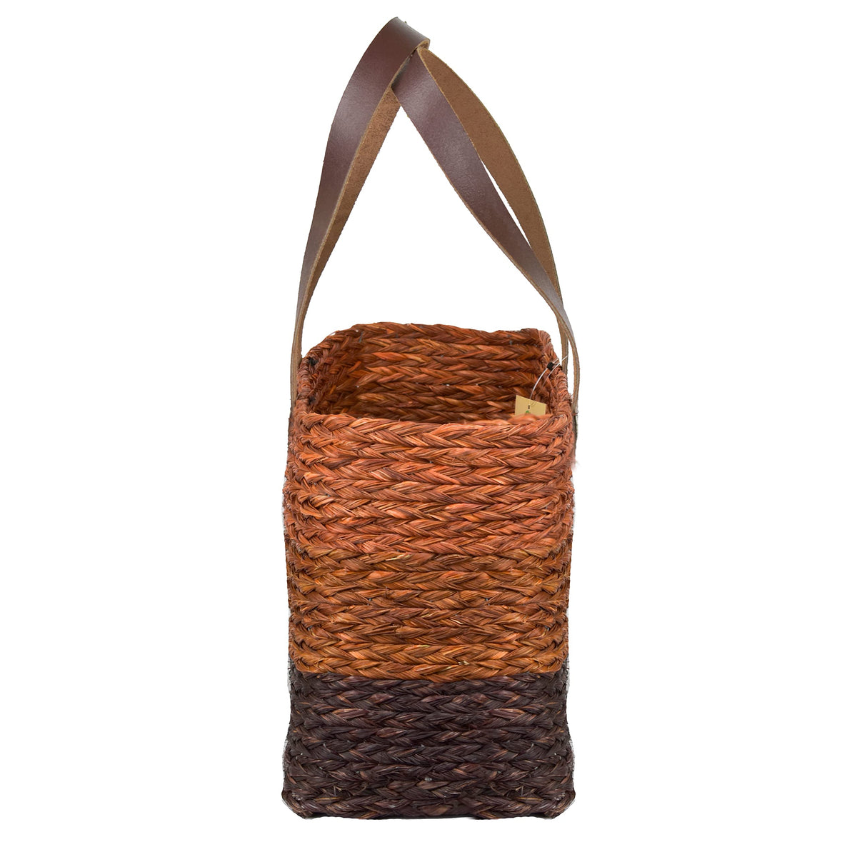 KADAM HAAT Shopper Bag With Leather Handle| Sabai Grass Handmade Stylish Eco-Friendly Multipurpose HandBag for Women| Suitable for Travel or Work (Orange)