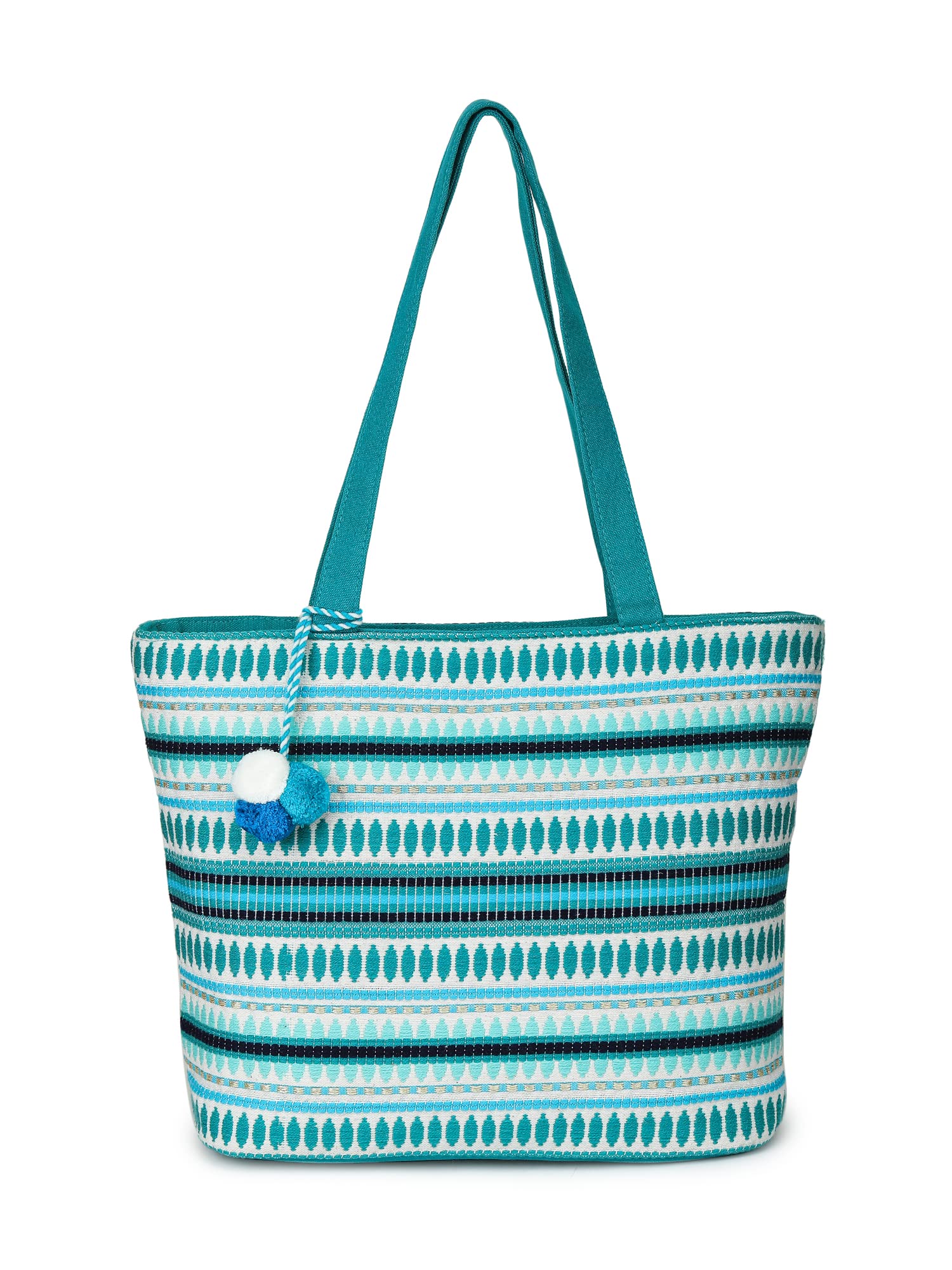 ALII AND ALIIZEY Women's Tote Bag (Teal & Gold) contemporary